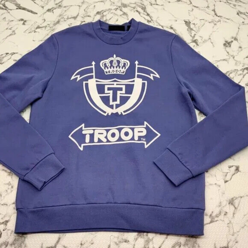 Men's Troop Lilac Purple | White Crewneck Sweater NWT
